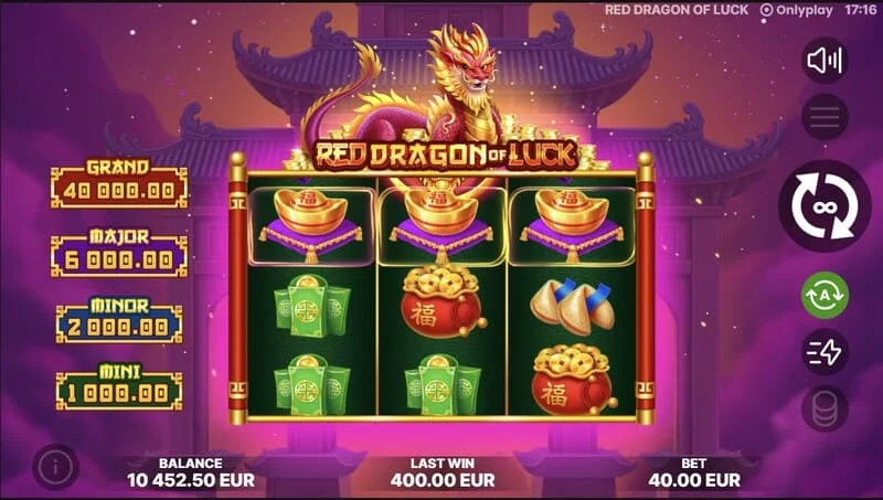 Red Dragon of Luck - lansarea funcției Bonus Coin Game